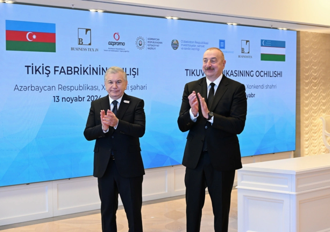 Aliyev ve Mirziyoyev tekstil fabrikası açtı