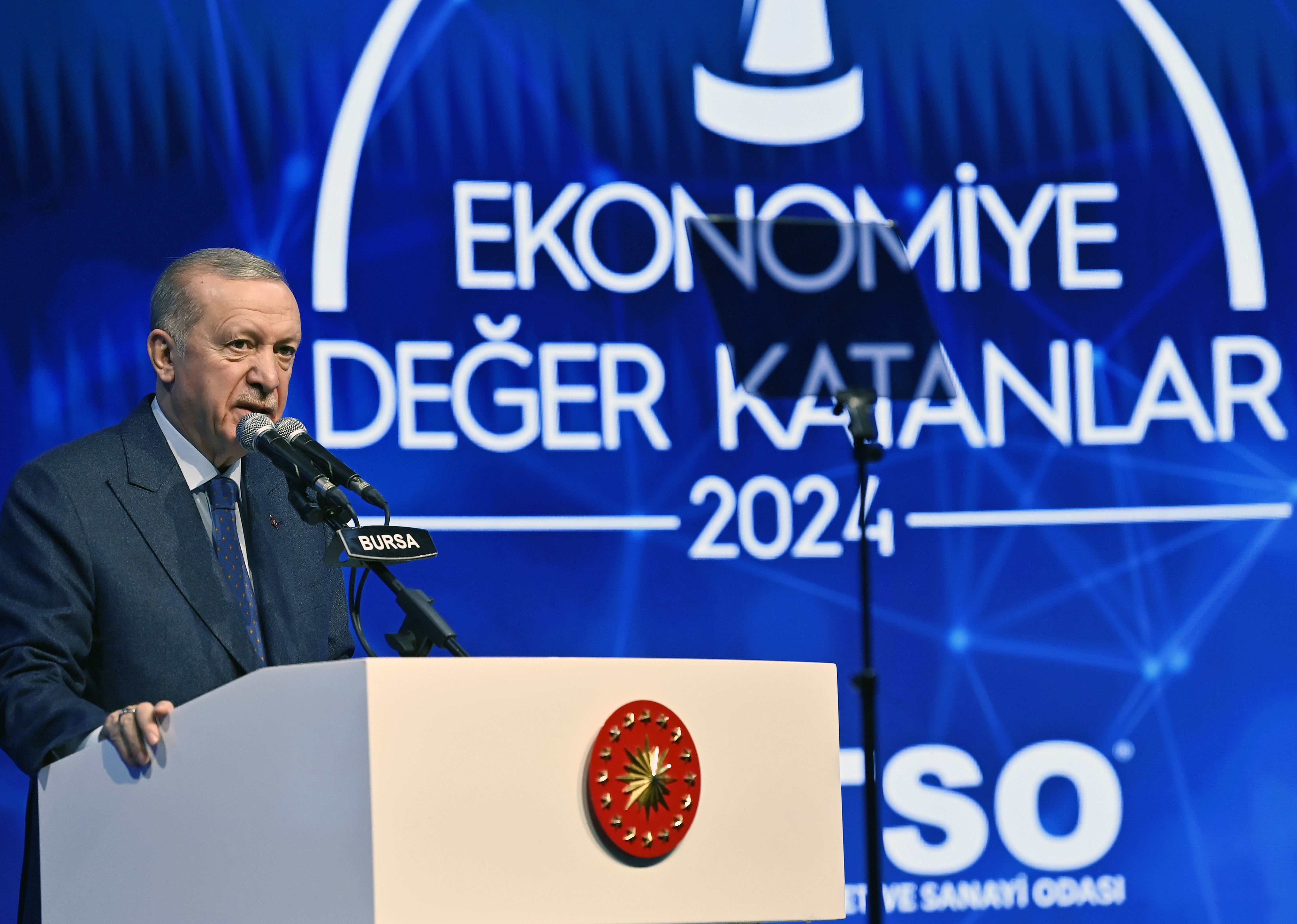 Cumhurbaşkanı Recep Tayyip Erdoğan, BTSO'nun "Ekonomiye Değer Katanlar 2024" ödül