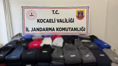 Kocaeli'de jandarma ekiplerince yapılan çalışmada ünlü markalara ait sahte 2