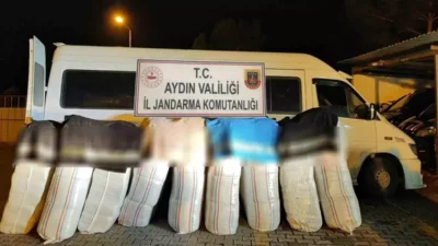 Denizli'den Aydın'a taklit banyo havlusu getiren 3 kişi jandarma tarafından