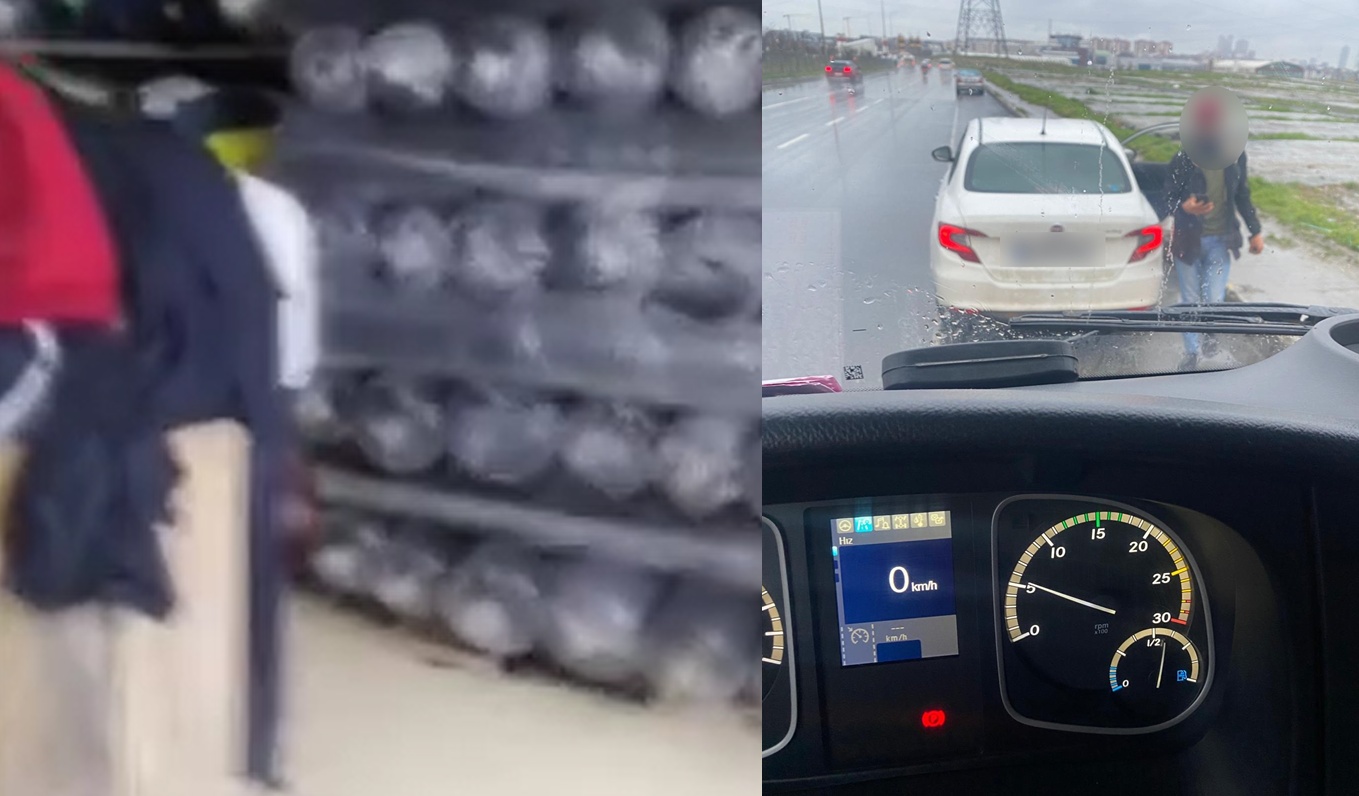 İstanbul Esenyurt’ta polis olduklarını söyleyerek, bir kamyonu durduran şüpheliler, araçta