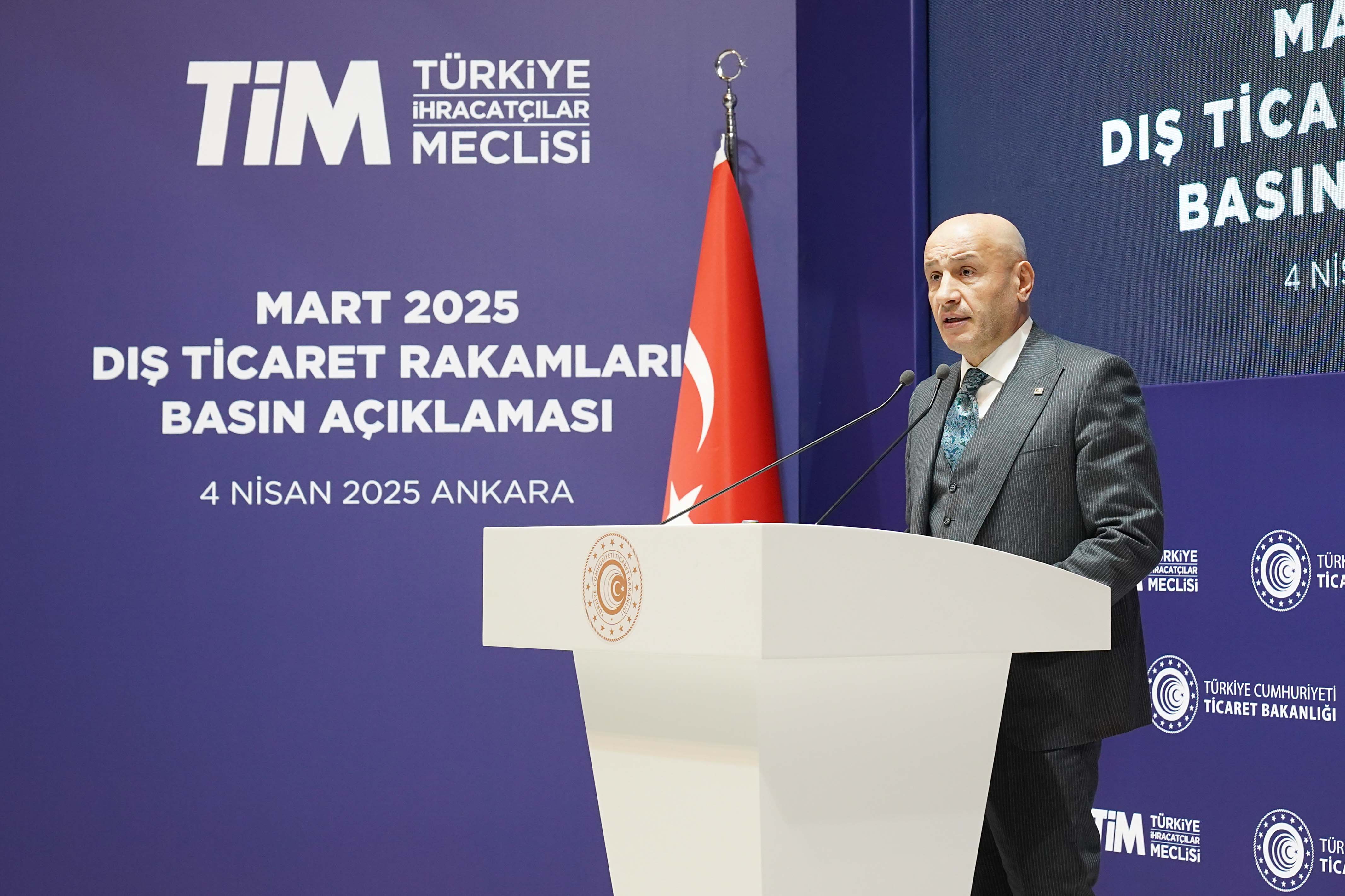 Mart ayı ihracat rakamlarının açıklandığı toplantıda konuşan Türkiye İhracatçılar Meclisi